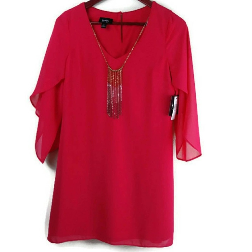 NEW By&By Med Sheer Pink Shift Dress